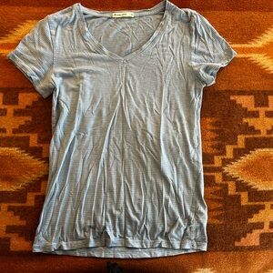 Marine Layer Light Blue Striped V-Neck Tee